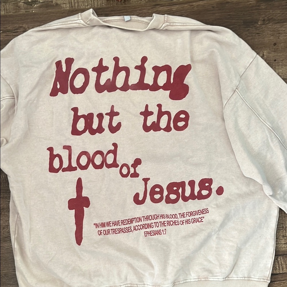 Sweatshirt with Red Text